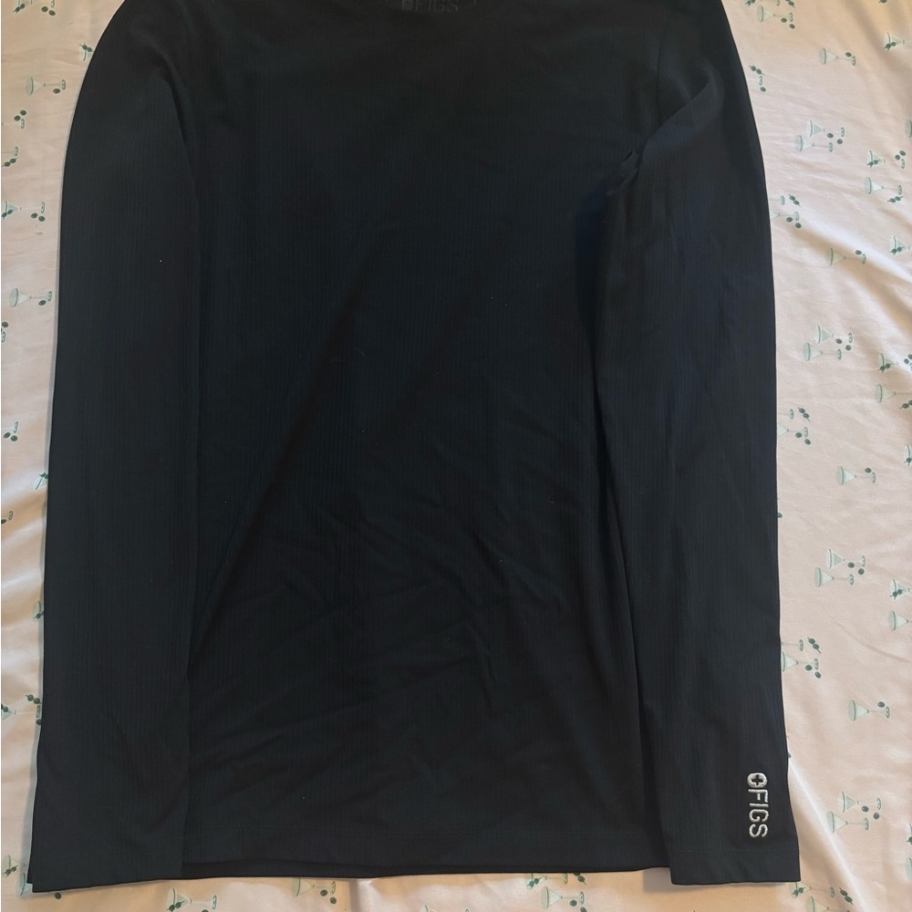 Figs Black Long Sleeve under scrub